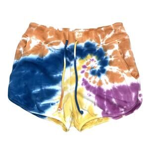 Daydreamer Tie dye Mini Sweat Shorts 100% Cotton Size Small